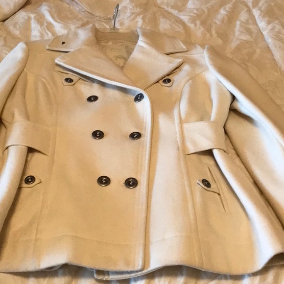 Esprit Pea Coat - Size L - Winter White - Picture 3 of 13